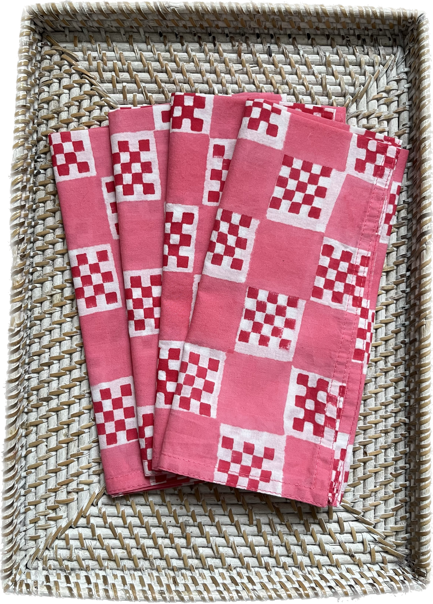 Kitty Holmes Red block print napkins