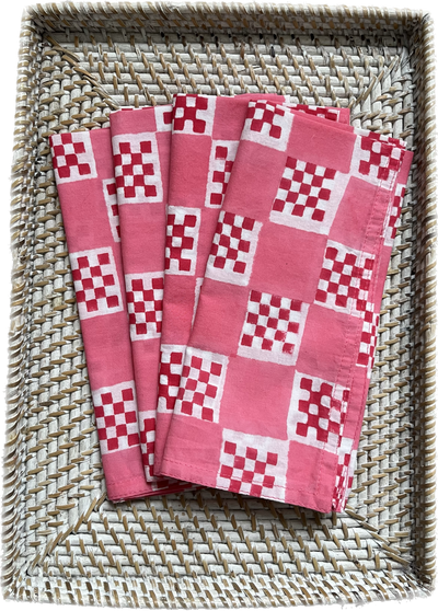 Kitty Holmes Red block print napkins