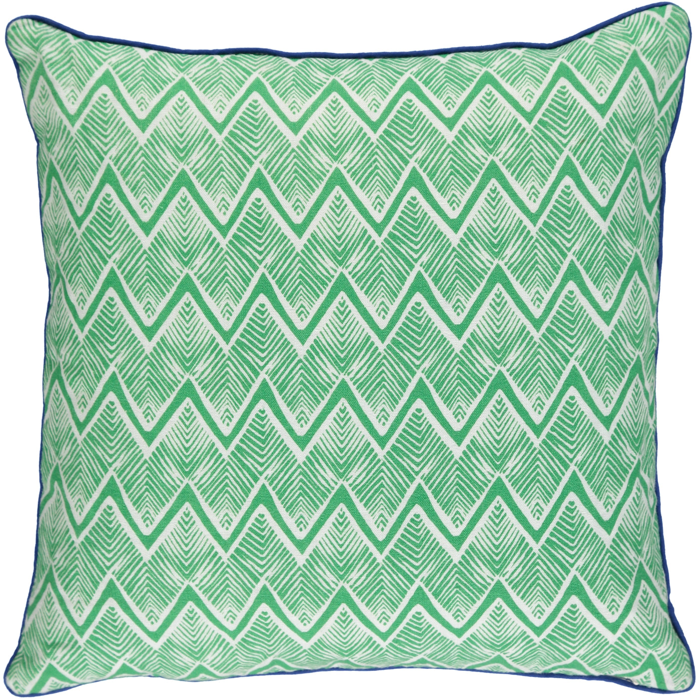 Kitty Holmes Green cushion cover zig zag print